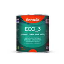 FINNTELLA ECO_3 wash and clean — финская глубокоматовая моющаяся краска для стен и потолков